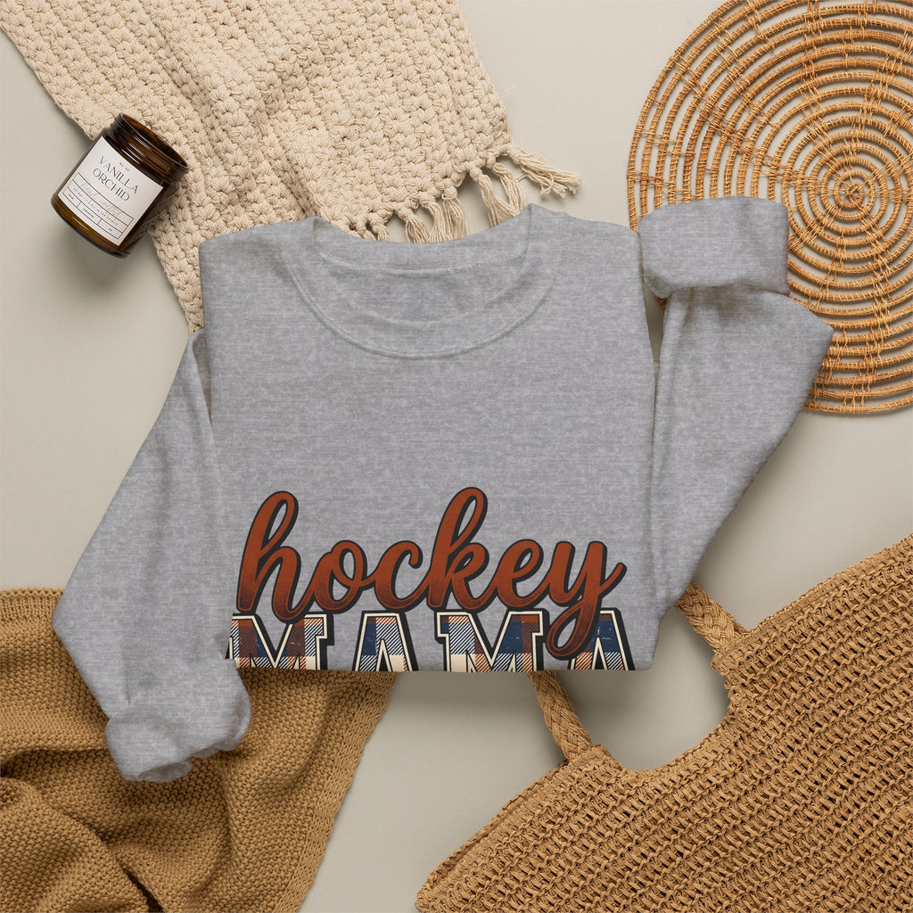 Plaid Pattern Text Sweatshirt Mom Sports Gift Women Retro Sweatshirt Tartan Sweatshirt Mom Fan Retro Style Sweatshirt Athlete Graphic Vintage Lightning Bolt