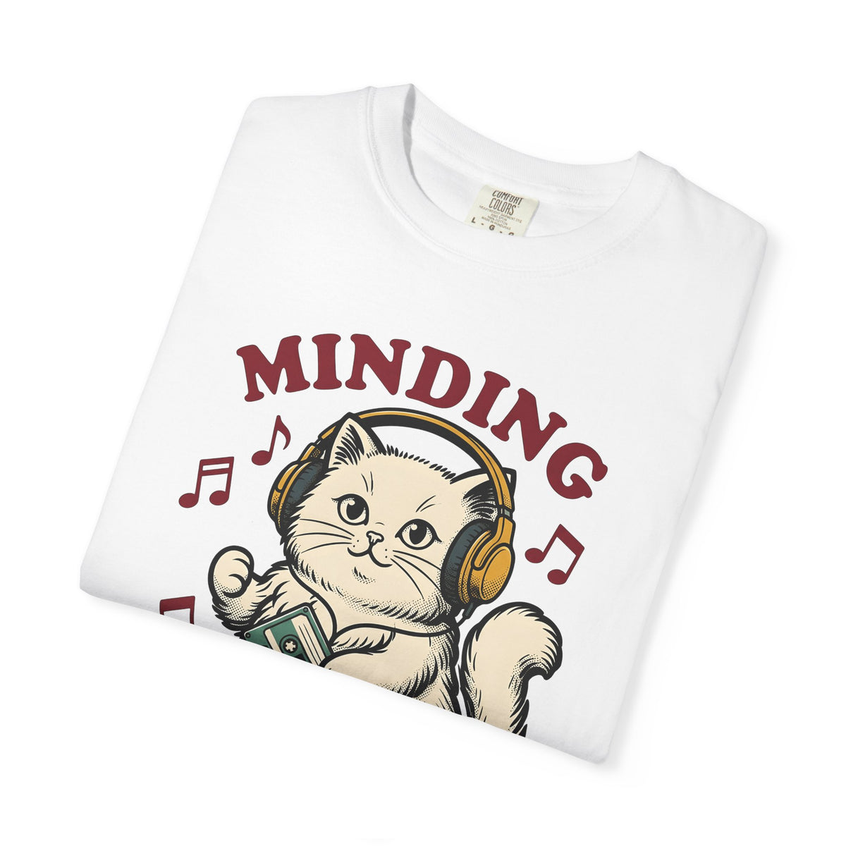 Cat Earbuds T-Shirt Cat Sound Gift Women Antique T-Shirt Headphones T-Shirt Feline Fan Earphone T-Shirt Audio Graphic Throwback Audio Cassette