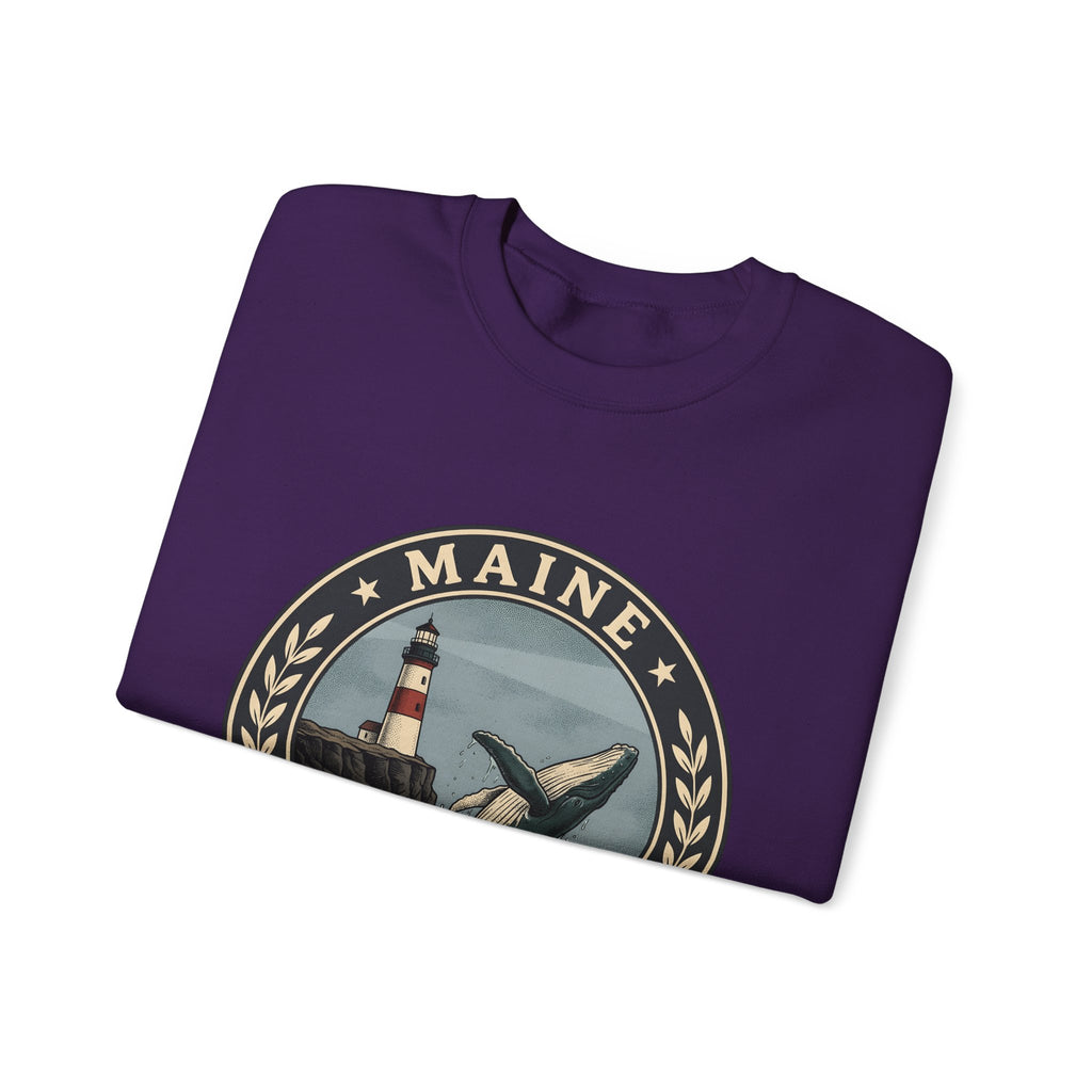Whale Beacon Sweatshirt Maine Marine Gift Women Vintage Sweatshirt Whale Sweatshirt New England Enthusiast Distressed Sweatshirt Nautical Graphic Retro Sea