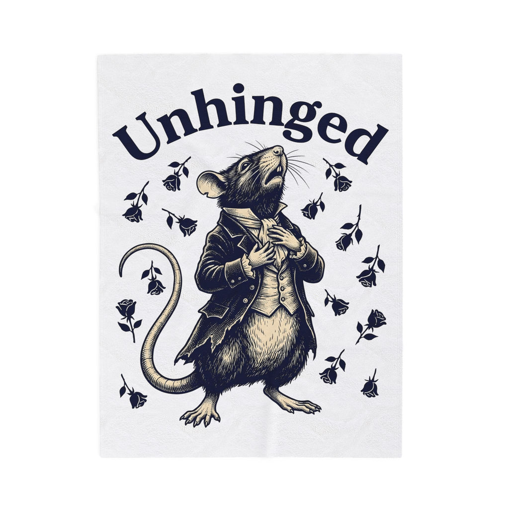 Dressed Mouse Blanket Funny Pet Gift Women Retro Blanket Mouse Blanket Humor Fan Vintage Blanket Animal Graphic Sketch Flower Blanket
