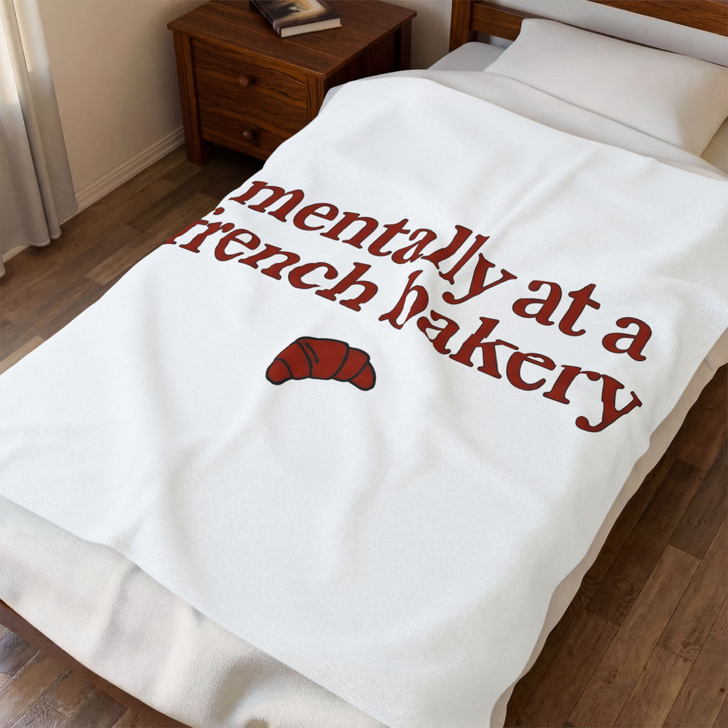Croissant Drawing Blanket Desserts Snack Gift Women Line Art Blanket Pastry Blanket Dessert Fan Minimalist Blanket Munchie Graphic Hand Drawn Baked