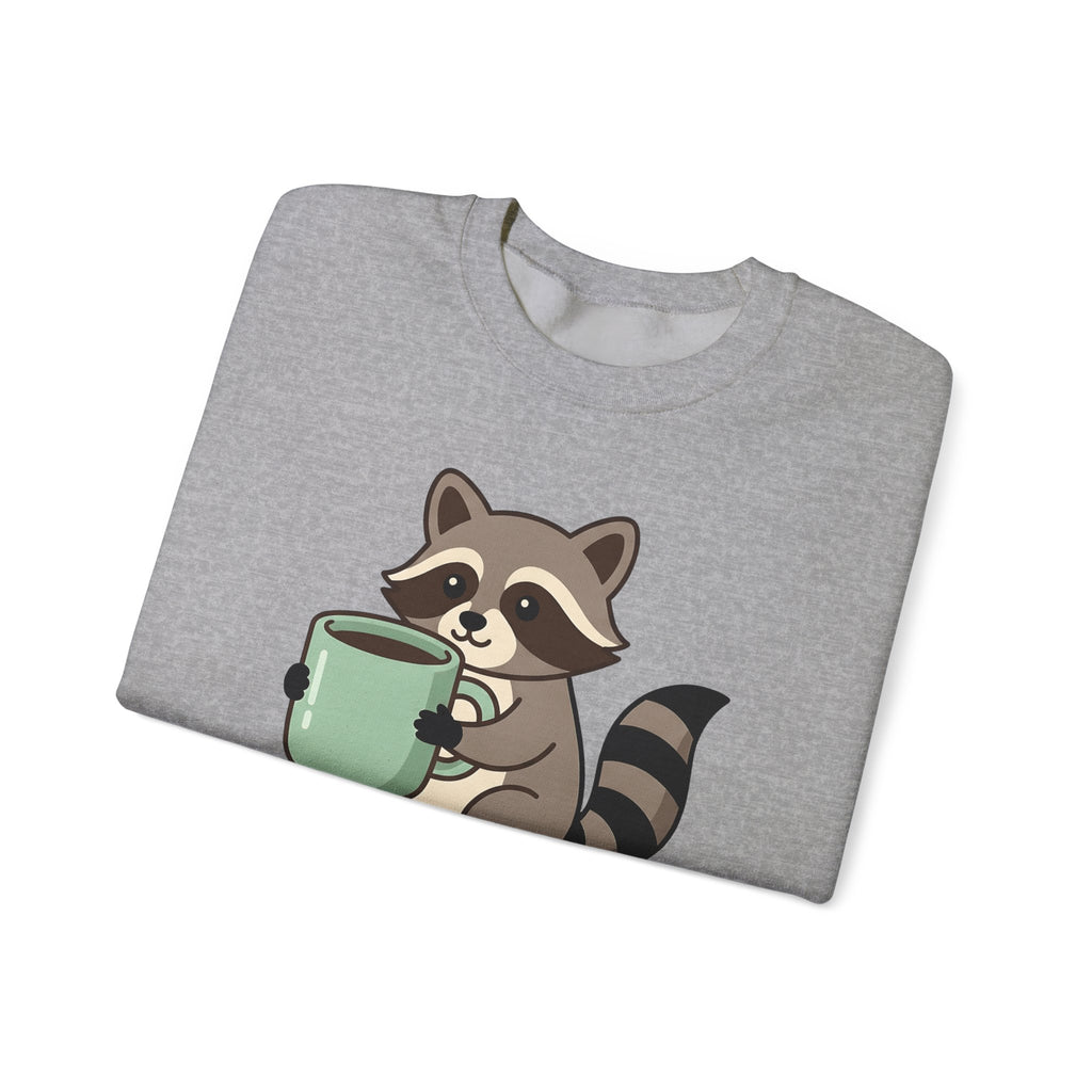 Raccoon Coffee Sweatshirt Nurses Coffee Gift Women Cute Sweatshirt Coffee Sweatshirt Nurse Enthusiast Adorable Sweatshirt Caffeinated Graphic Coffee