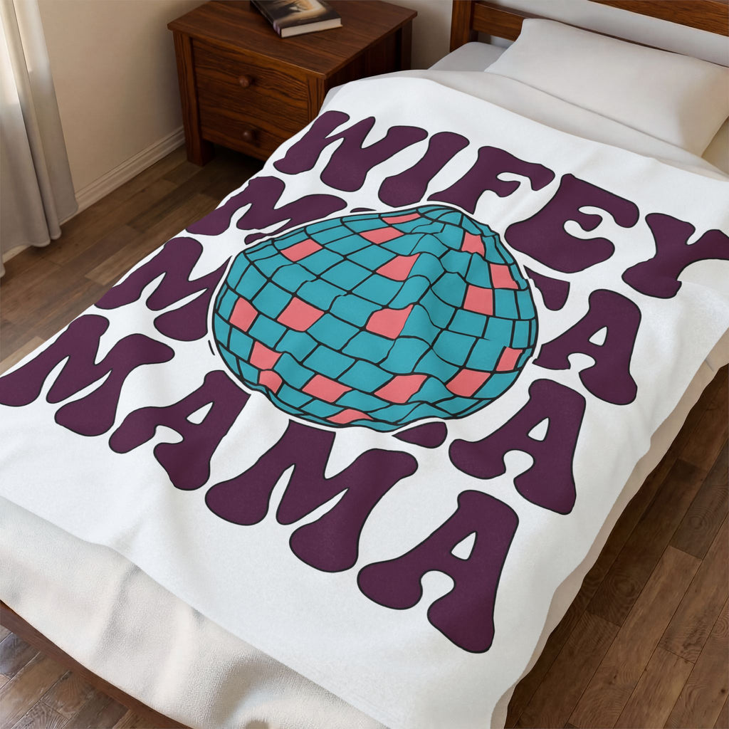 Disco Ball Blanket Moms Party Gift Women Retro Blanket Mirror Ball Blanket Motherhood Fan Retro Style Blanket Celebration Graphic Vintage Bold
