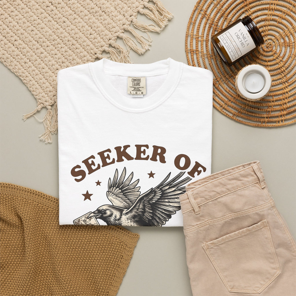 Crow Divination Card T-Shirt Fortune Telling Mysterious Gift Women Old-Fashioned T-Shirt Oracle Card T-Shirt Divination Fan Tarot T-Shirt Enigmatic