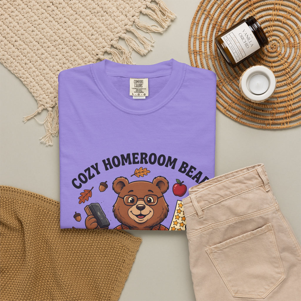 Bear Teacher T-Shirt Teachers Education Gift Women Cartoon T-Shirt Teddy Teacher T-Shirt Educator Enthusiast Comic T-Shirt Learning Graphic Hand