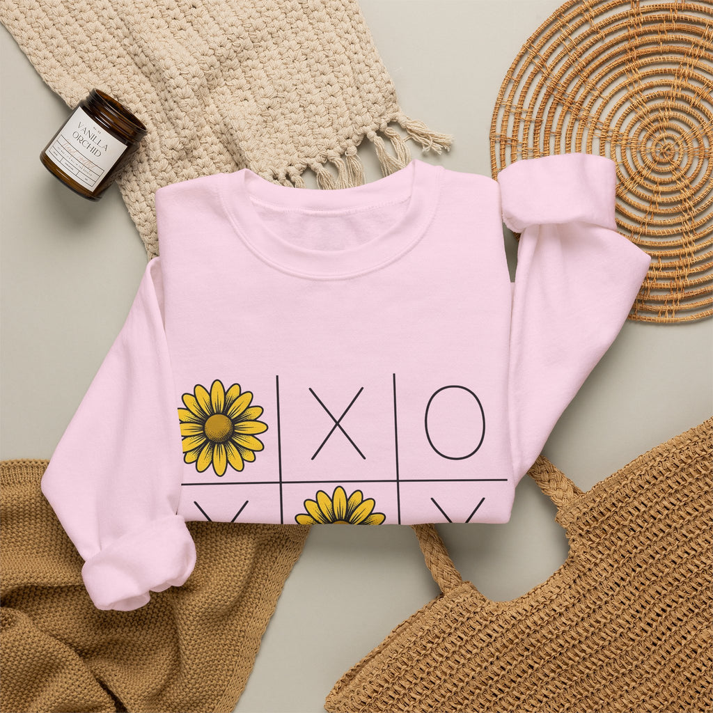 Sunflower Game Sweatshirt St. Valentine's Day Bouquet Gift Women Cartoon Sweatshirt Sunflower Sweatshirt Valentine Fan Comic Sweatshirt Floral Graphic Modern