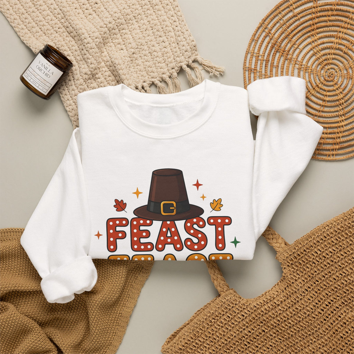 Colonial Hat Sweatshirt Thanksgiving Kinship Gift Women Caricature Sweatshirt Tricorn Sweatshirt Harvest Fan Cartoon Sweatshirt Family Graphic Rich Orange