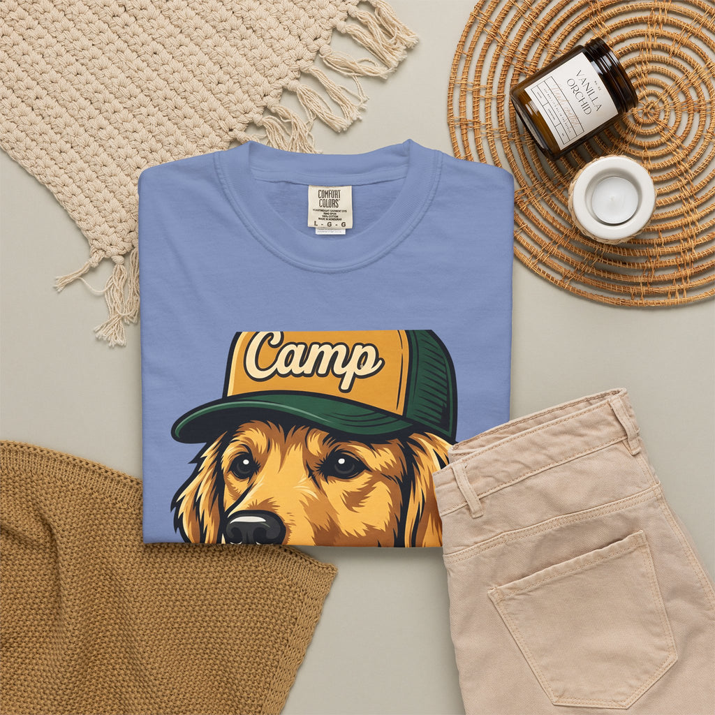 Golden Retriever T-Shirt Dog Hiking Gift Women Hand Drawn T-Shirt Retriever T-Shirt Dog Fan Illustrated Graphic T-Shirt Classic Cap T-Shirt