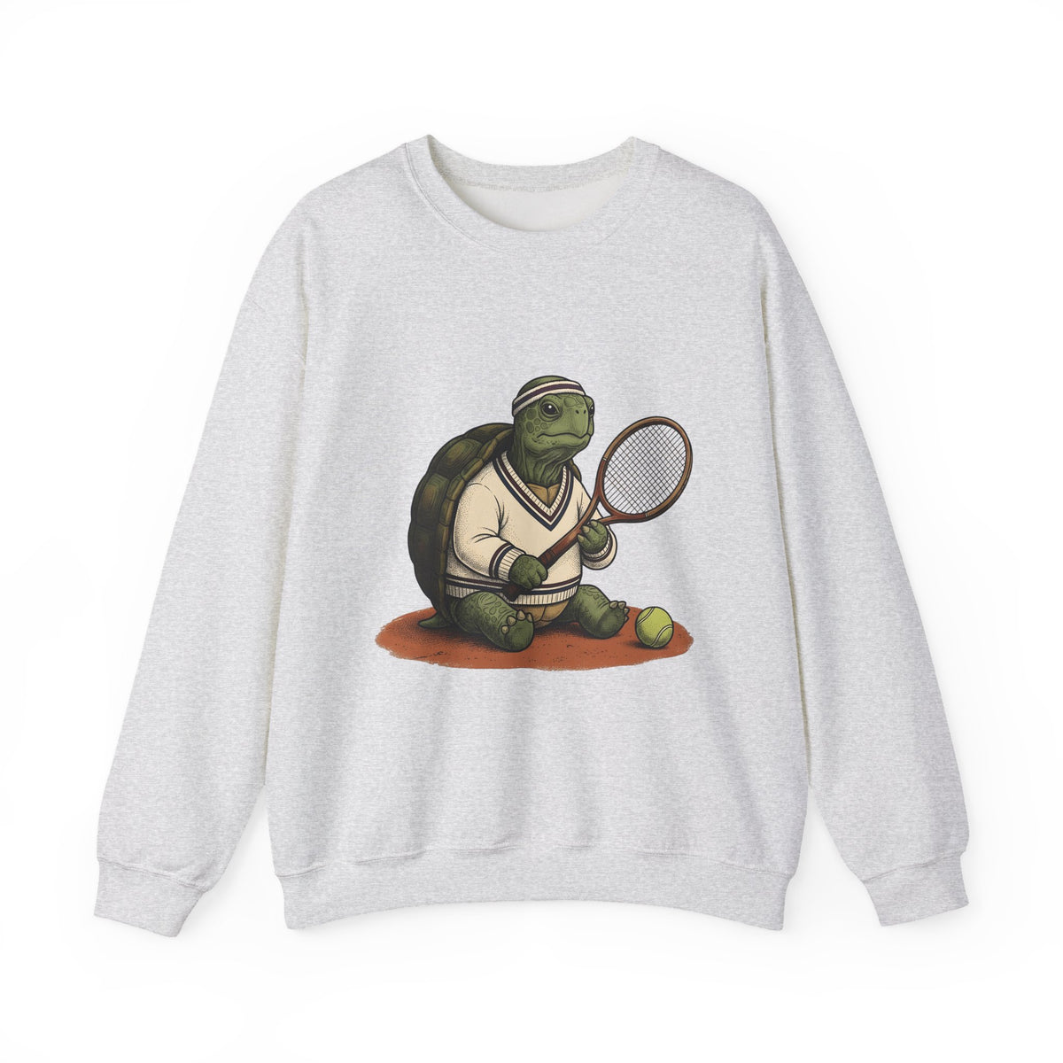 Turtle Tennis Sweatshirt Sports Animal Gift Women Vintage Sweatshirt Tennis Sweatshirt Athlete Fan Retro Sweatshirt Wildlife Graphic Hand Drawn Tennis Ball