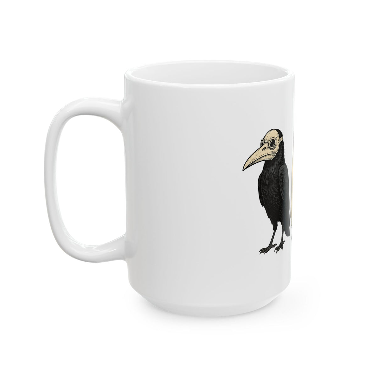 Raven Outfit Mug Halloween Horror Gift Women Retro Mug Crow Outfit Mug Horror Fan Creepy Graphic Mug Sketch Jack-O-Lantern Mug