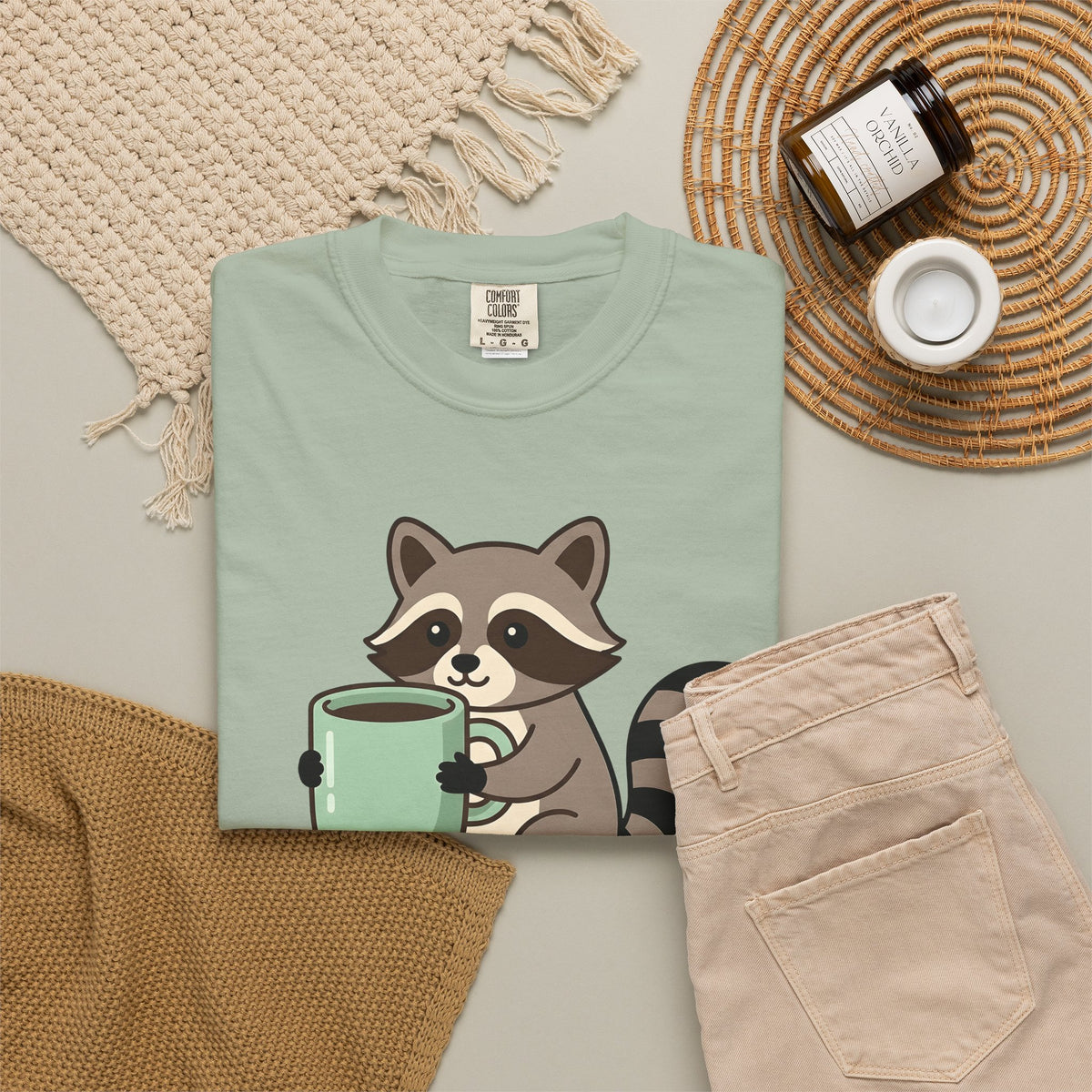 Raccoon Coffee T-Shirt Nurses Coffee Gift Women Cute T-Shirt Coffee T-Shirt Nurse Enthusiast Adorable T-Shirt Caffeinated Graphic Coffee