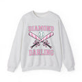 Crossed Baseball Bats Sweatshirt Softball Group Gift Women Vector Sweatshirt Baseball Bat Sweatshirt Softball Fan Digital Graphic Sweatshirt Vintage Ribbon