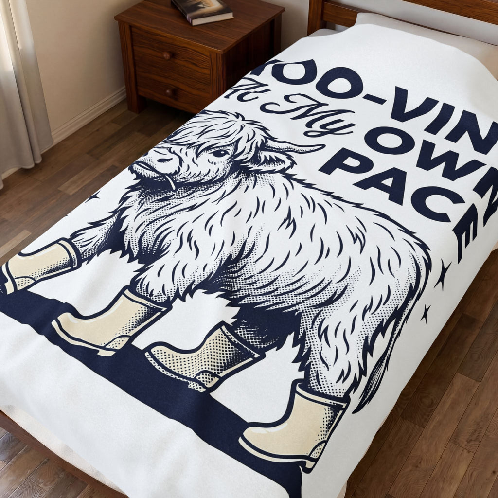Scottish Cow Blanket Funny Wildlife Gift Women Retro Blanket Highland Cow Blanket Humor Fan Vintage Blanket Animal Graphic Sketch Shoes Blanket