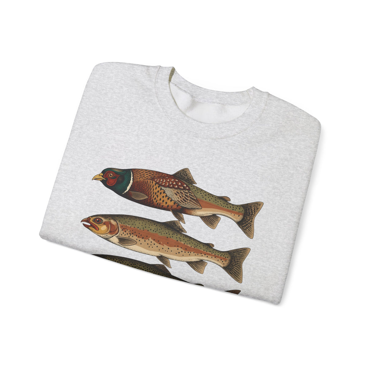 Rainbow Trout Fishing Animals Gift Retro Trout Angler Fan Vintage Wildlife Sketch Game Sweatshirt