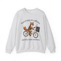 Fox Bicycle Sweatshirt Teacher Animal Gift Women Whimsical Sweatshirt Bike Sweatshirt Educator Enthusiast Quirky Sweatshirt Wildlife Graphic Vintage Chalkboard
