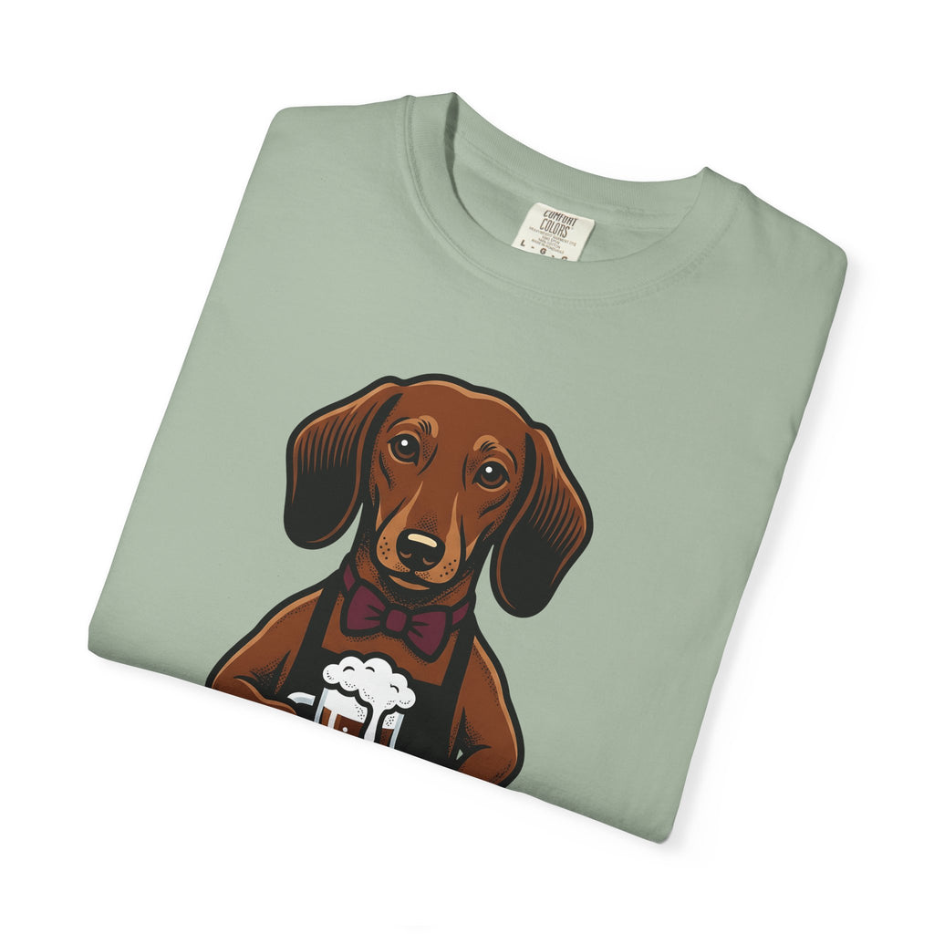 Dachshund Beer T-Shirt Dog Humor Gift Women Cartoon T-Shirt Wiener Dog T-Shirt Dog Fan Comic T-Shirt Funny Graphic Vintage Bow Tie T-Shirt
