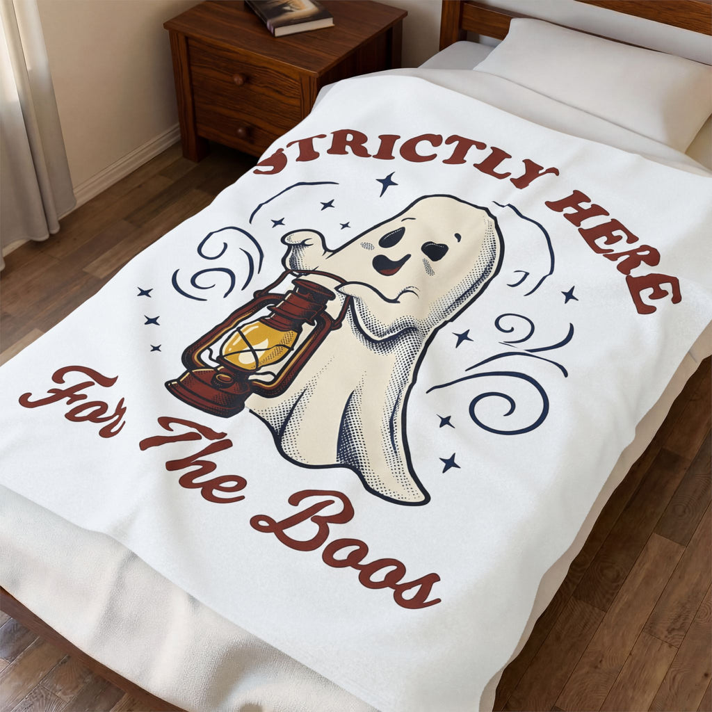 Cute Ghost Halloween Party Gift Cartoon Specter Spooky Fan Boo Vintage Lantern Blanket