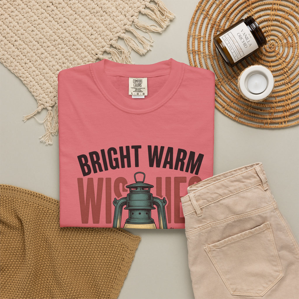 Lantern Pinecones T-Shirt Christmas Seasonal Gift Women Retro T-Shirt Pinecone T-Shirt Xmas Fan Holiday T-Shirt Winter Graphic Sketch Pine Leaves