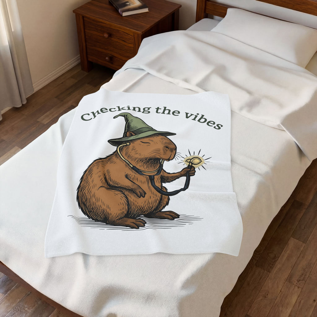 Capybara Warlock Blanket Nurses Critter Gift Women Illustrated Blanket Rodent Blanket Nurse Enthusiast Cartoon Blanket Animal Graphic Line Art