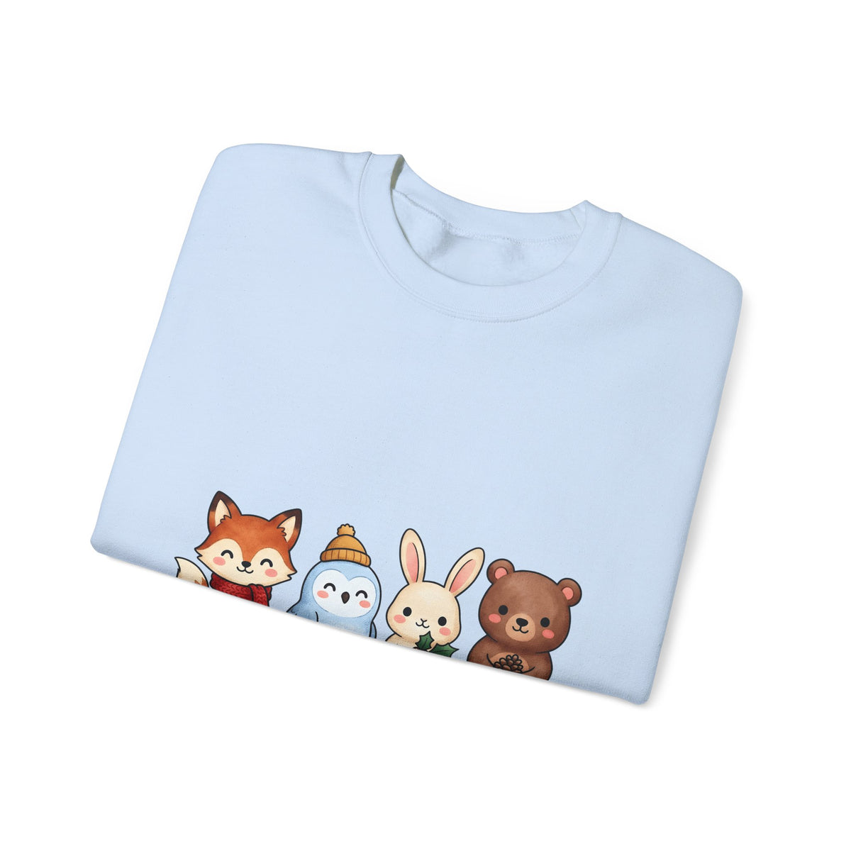 Forest Creatures Sweatshirt Christmas Wildlife Gift Women Adorable Sweatshirt Woodland Sweatshirt Xmas Fan Cute Sweatshirt Animal Graphic Comic Mistletoe