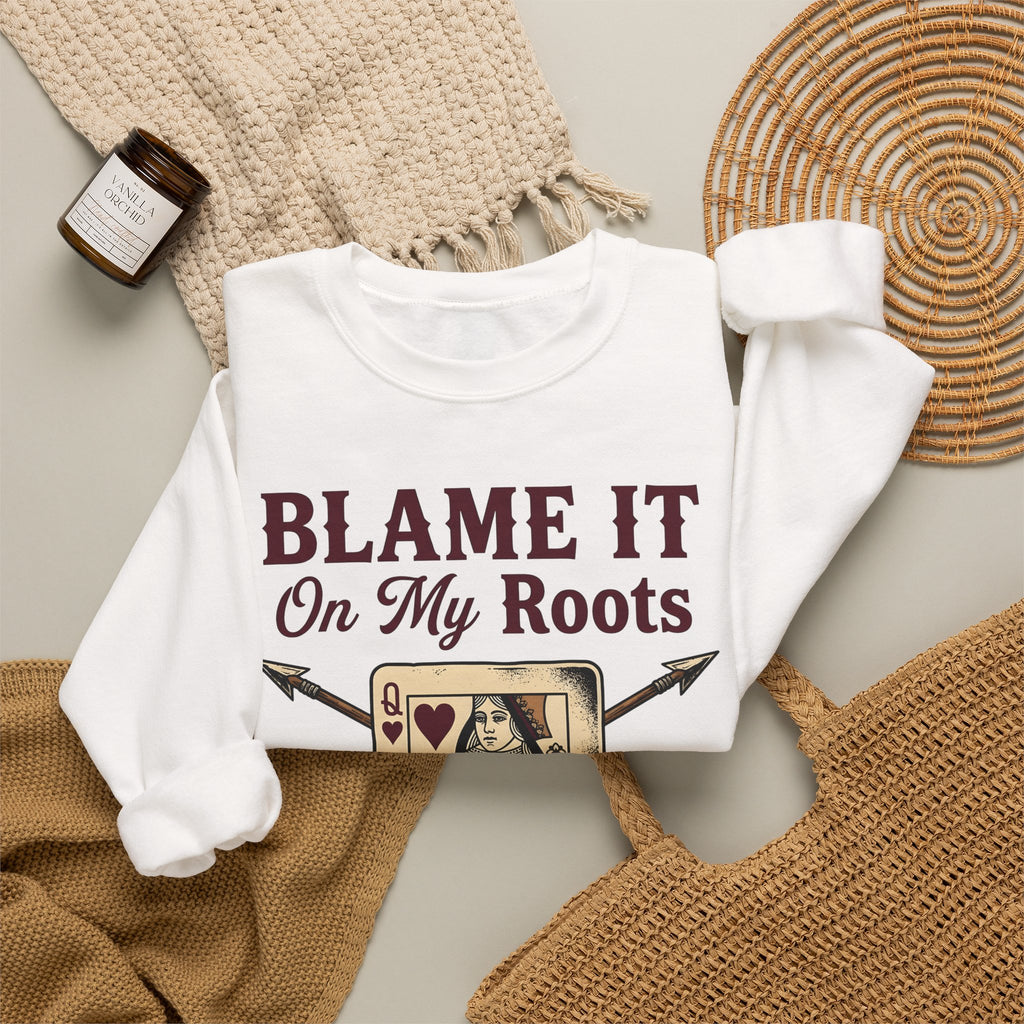 Playing Queen Sweatshirt Cowgirl Western Gift Women Hand Drawn Sweatshirt Queen Sweatshirt Rodeo Fan Illustrated Sweatshirt Country Graphic Folk Liquor Glass