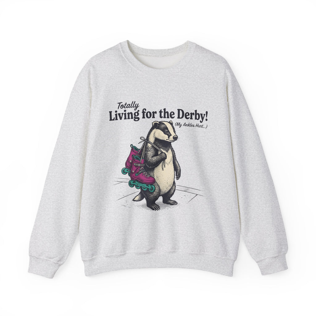 Badger Roller Skates Sweatshirt Funny Pet Gift Women Retro Sweatshirt Roller Skating Sweatshirt Humor Fan Vintage Sweatshirt Animal Graphic Sketch Creature