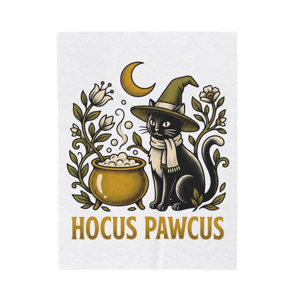 Black Cat Witch Hat Halloween Cat Gift Vintage Witch Hat Horror Fan Retro Feline Blanket