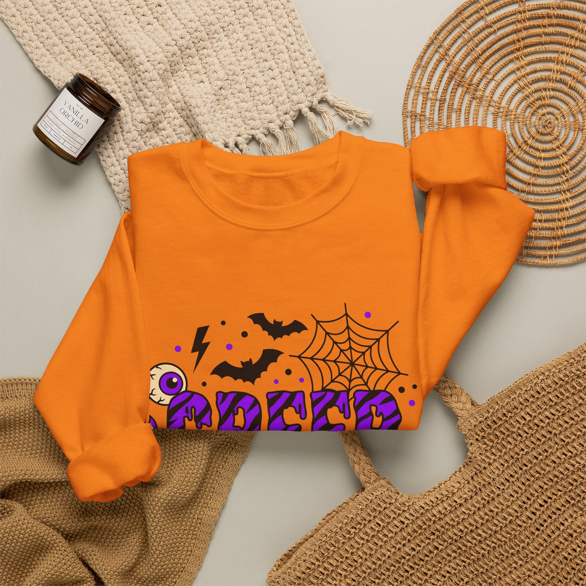 Bat Spider Webbing Sweatshirt Halloween Occult Gift Women Haunted Sweatshirt Spider Web Sweatshirt Horror Fan Spooky Sweatshirt Mystic