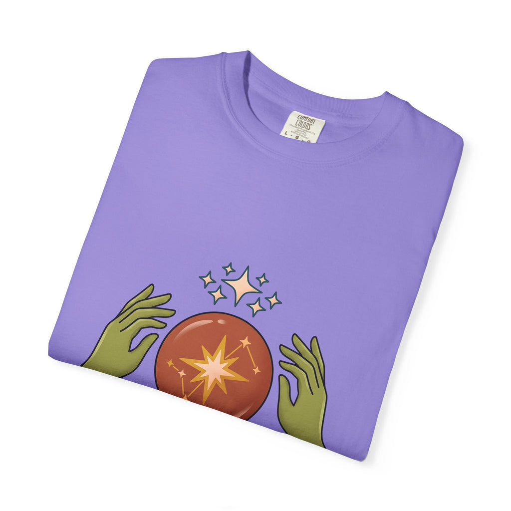 Crystal Ball T-Shirt Boho Chic Astrology Gift Women Mystical T-Shirt Oracle Glass T-Shirt Bohemian Enthusiast Esoteric Graphic Astrology