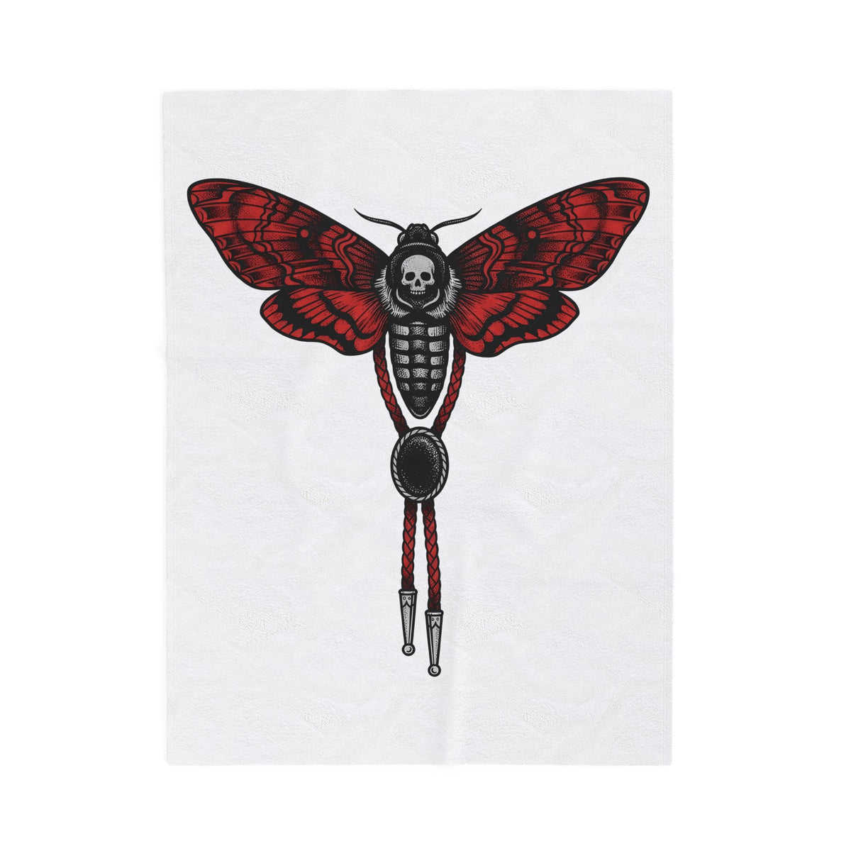 Moth Skull Blanket Cowgirl Cowboy Gift Women Traditional Blanket Insect Blanket Rodeo Fan Classic Blanket Cowboy Graphic Retro Bolo Tie Blanket