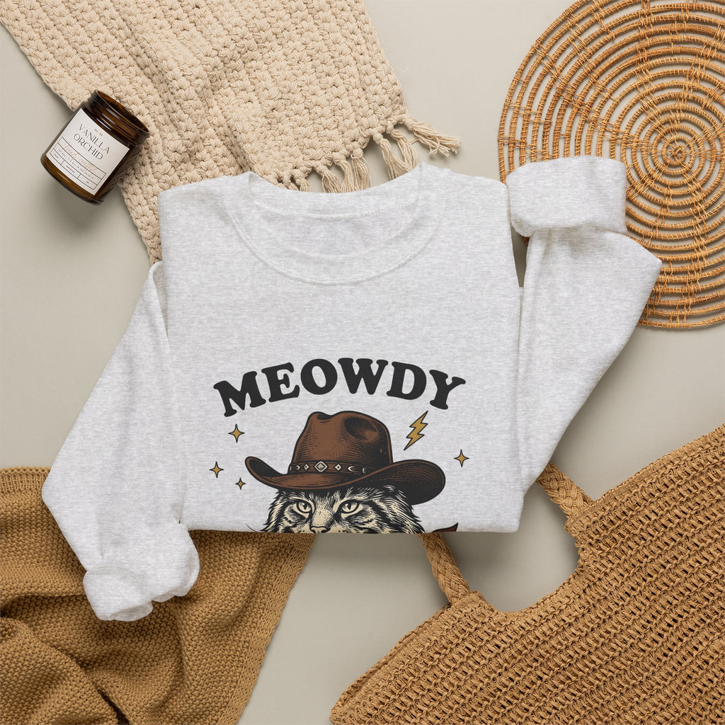 Cowboy Cat Sweatshirt Cat Western Gift Women Vintage Sweatshirt Kitty Cat Sweatshirt Cat Fan Rodeo Graphic Cowboy Hand Drawn Bandana Sweatshirt