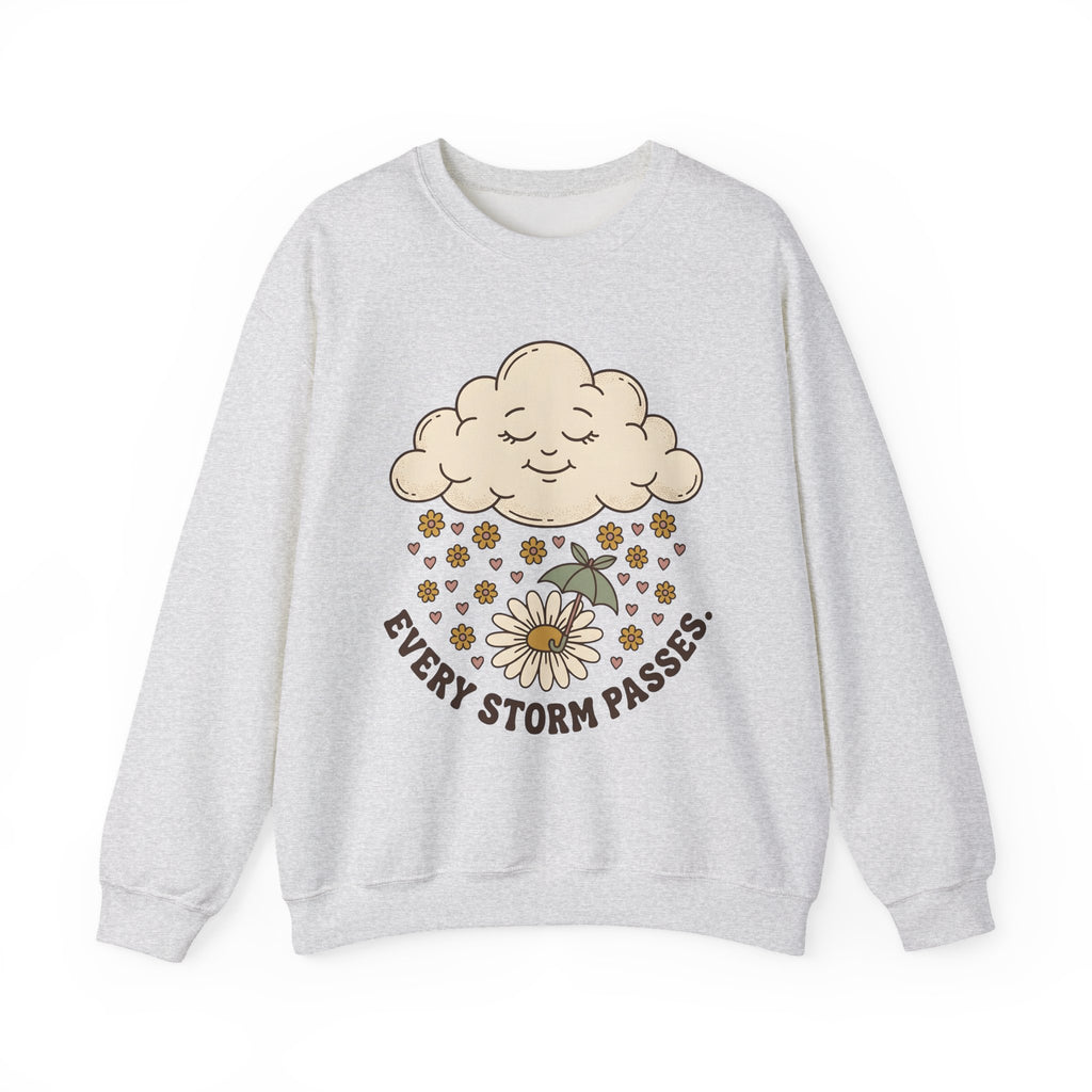 Joyful Cloud Sweatshirt Boho Chic Encouragement Gift Women Cartoon Sweatshirt Cloud Sweatshirt Bohemian Fan Illustrated Graphic Sweatshirt Hand Drawn Bloom