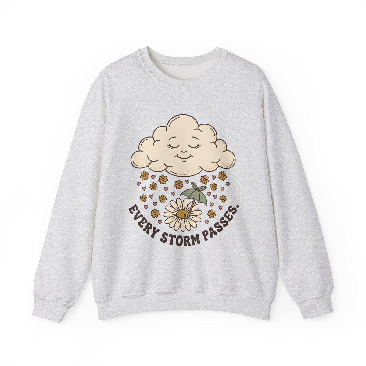 Joyful Cloud Sweatshirt Boho Chic Encouragement Gift Women Cartoon Sweatshirt Cloud Sweatshirt Bohemian Fan Illustrated Graphic Sweatshirt Hand Drawn Bloom