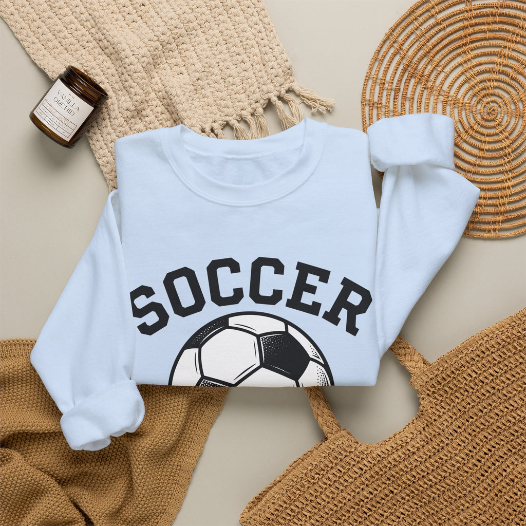 Soccer Ball Moms Sports Gift Vintage Football Mom Fan Retro Athletic Hand Drawn Varsity Sweatshirt
