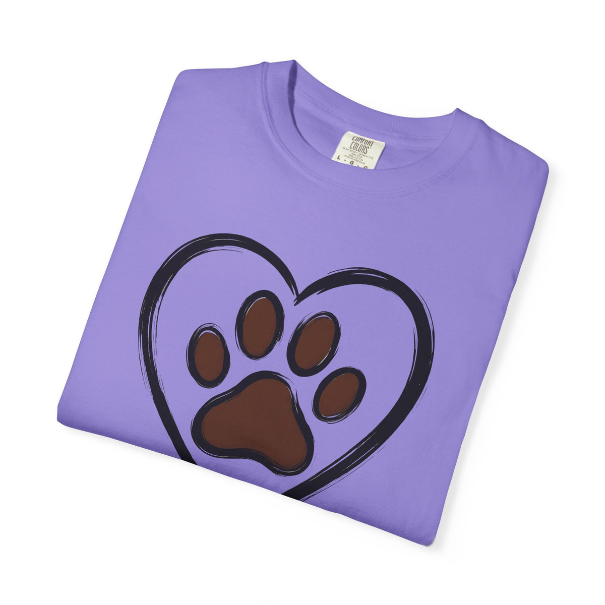 Dog Paw Heart T-Shirt Dog Mom Animal Gift Women Hand Drawn T-Shirt Paw Print T-Shirt Dog Mom Fan Illustrated T-Shirt Creature Graphic Minimalist
