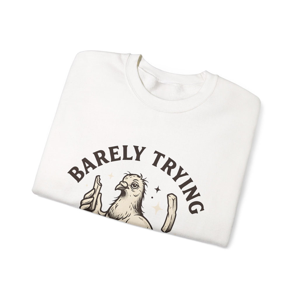 Bird Fries Animal Comedy Gift Antique Fried Chicken Pet Fan Vintage Humor Doodle Twinkles Sweatshirt