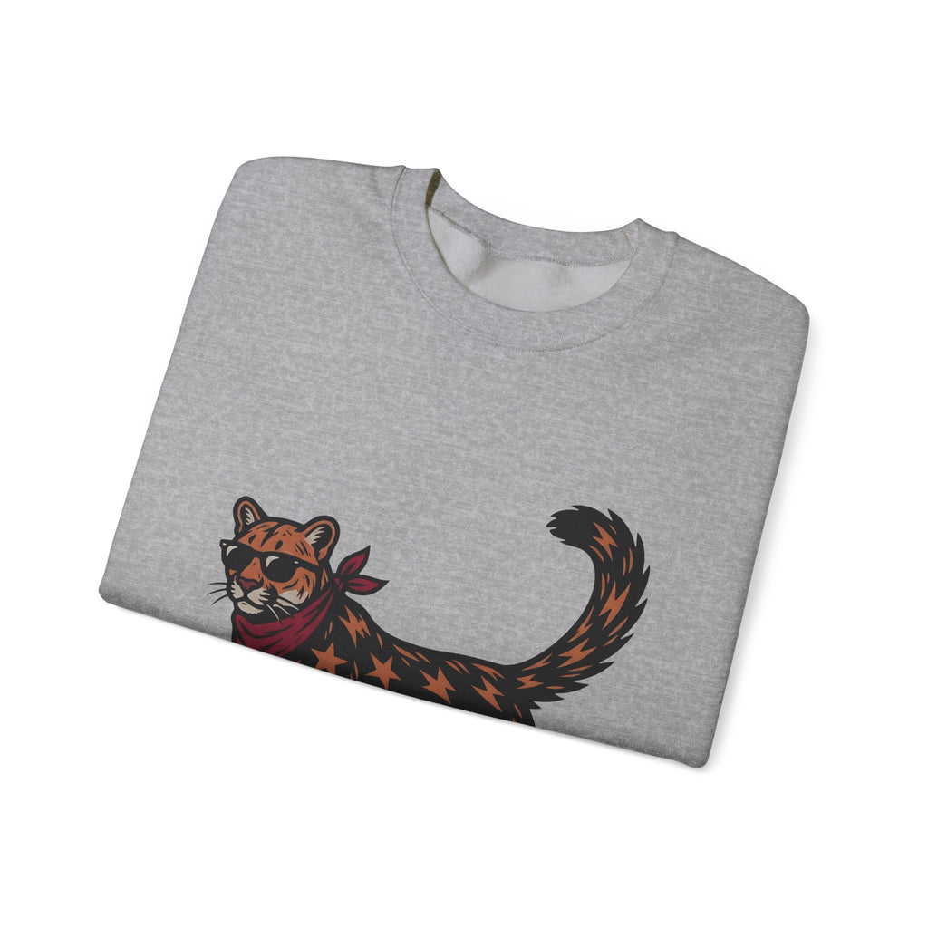 Pussycat Kerchief Sweatshirt Cowgirl Creatures Gift Women Striking Sweatshirt Cat Bandana Sweatshirt Rodeo Fan Vintage Graphic Sweatshirt Nostalgic Eyewear