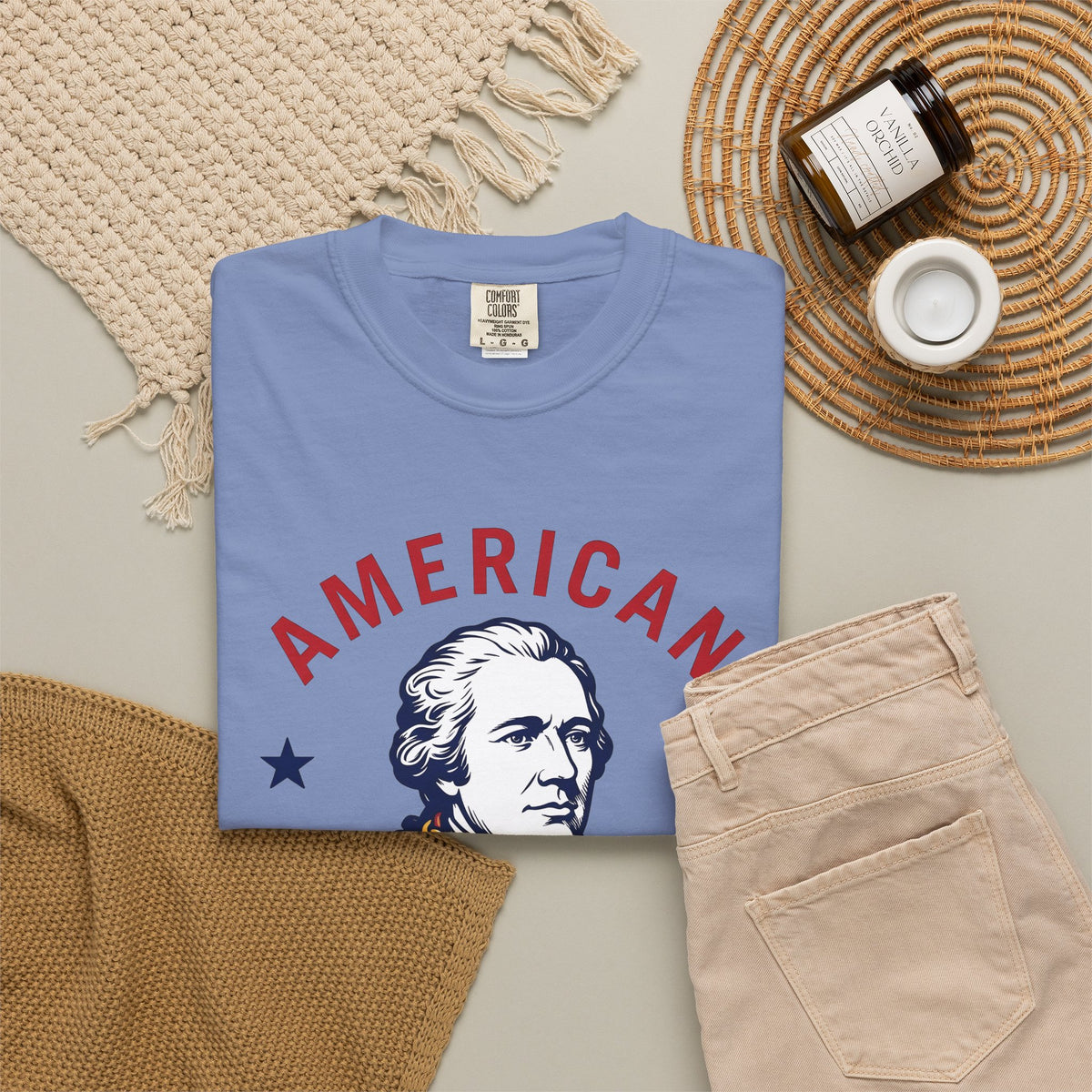 Founding Father Illustration T-Shirt America Heritage Gift Women Traditional T-Shirt Patriot T-Shirt American Fan Historical T-Shirt Heritage