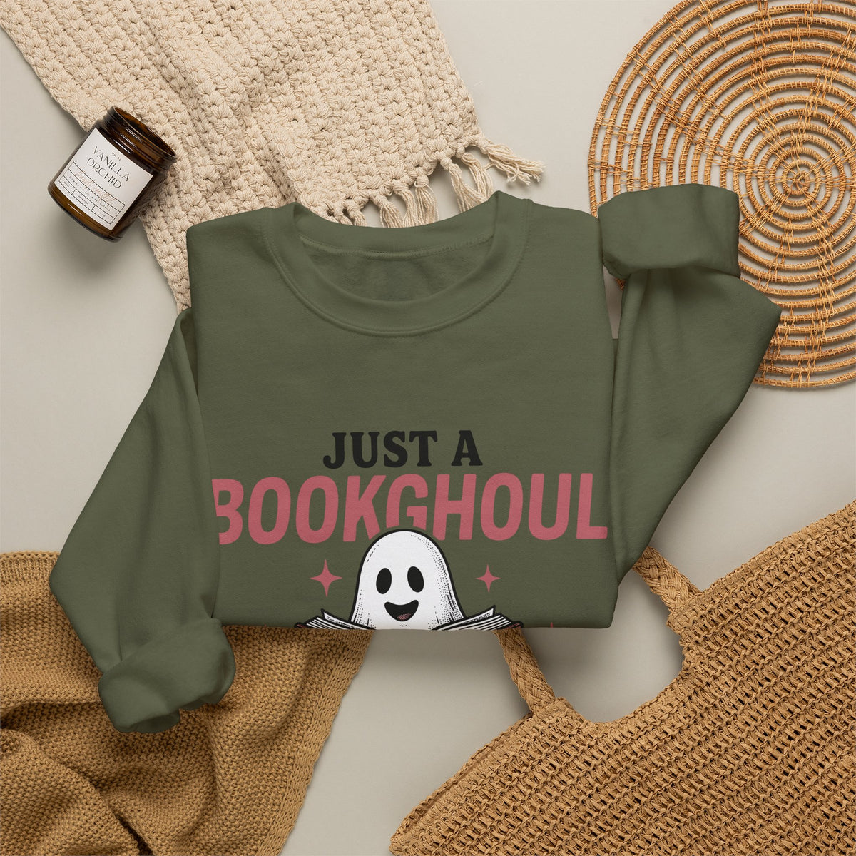 Phantom Reading Book Sweatshirt Halloween Reader Gift Women Illustration Sweatshirt Bookworm Sweatshirt Spooky Fan Ghostly Sweatshirt Book Graphic Sketch