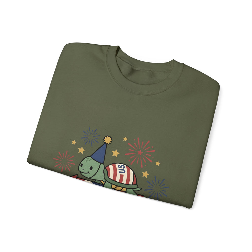Turtle Celebration Hat Sweatshirt 4th Of July Usa Gift Women Sweet Sweatshirt Turtle Hat Sweatshirt Independence Day Fan Patriotic Sweatshirt American Graphic