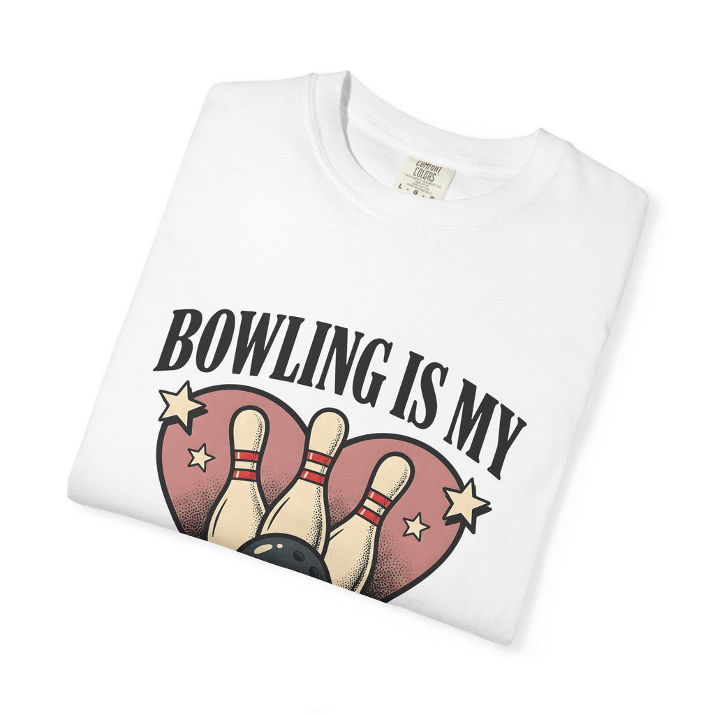 Bowling Pins Ball T-Shirt Bowling Humor Gift Women Vintage T-Shirt Bowling Ball T-Shirt Bowler Fan Distressed T-Shirt Funny Graphic Retro Heart