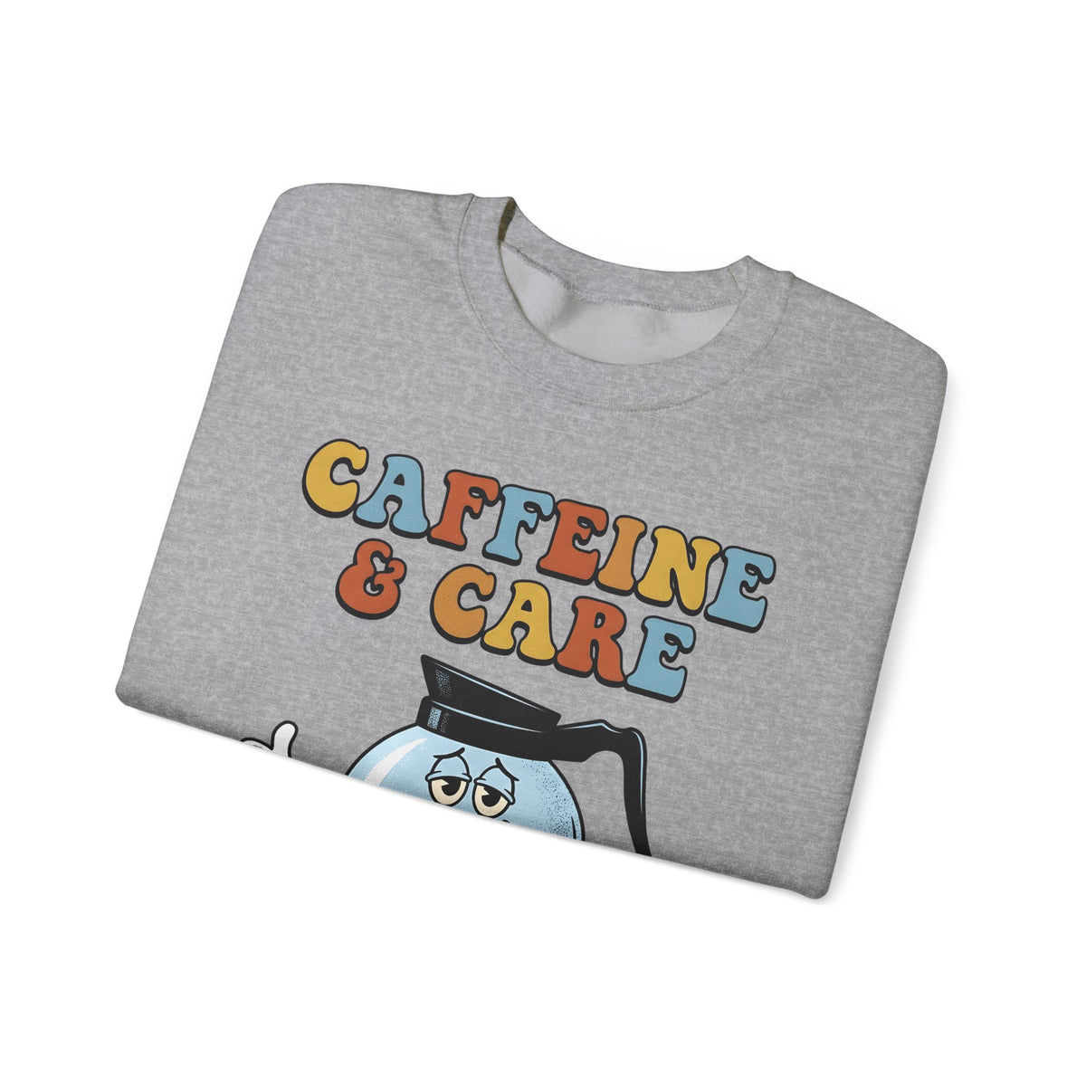 Coffee Pot Character Sweatshirt Nurses Coffee Gift Women Cartoon Sweatshirt Coffee Maker Sweatshirt Nurse Fan Cartoony Sweatshirt Caffeine Graphic Retro