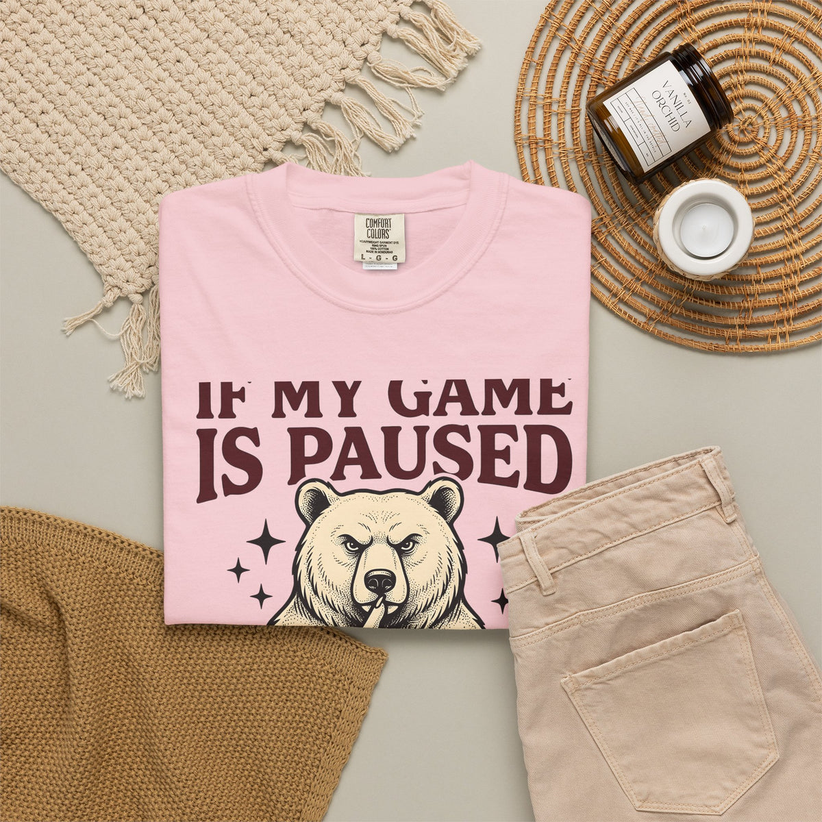 Gamer Bear Gaming Creature Gift Cartoon Teddy Gamer Fan Comic Creature Old School Controller T-Shirt