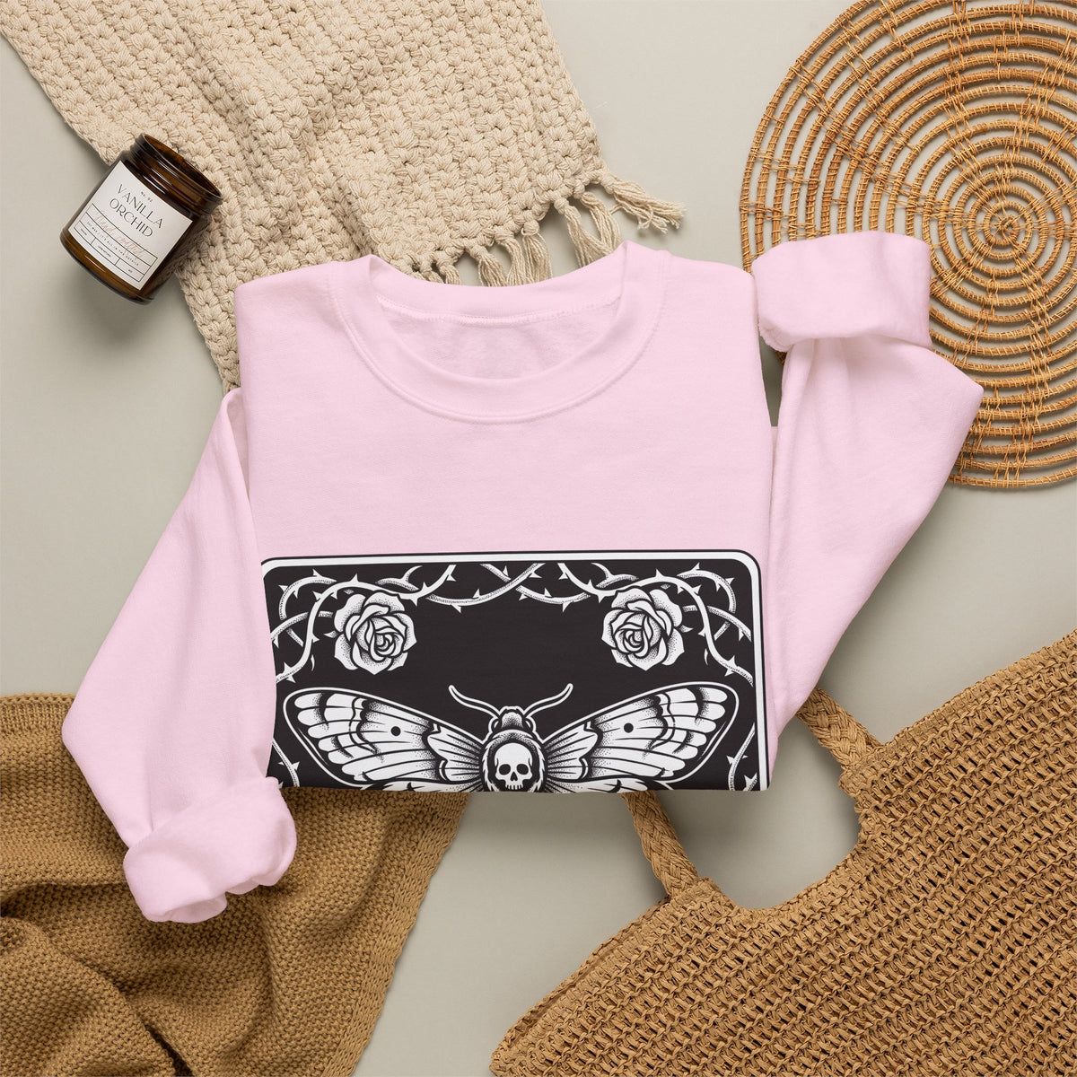 Skull Butterfly Sweatshirt Gothic Magic Gift Women Traditional Tattoo Sweatshirt Sugar Skull Sweatshirt Darkwave Fan Tattooed Sweatshirt Mystic Graphic Horror