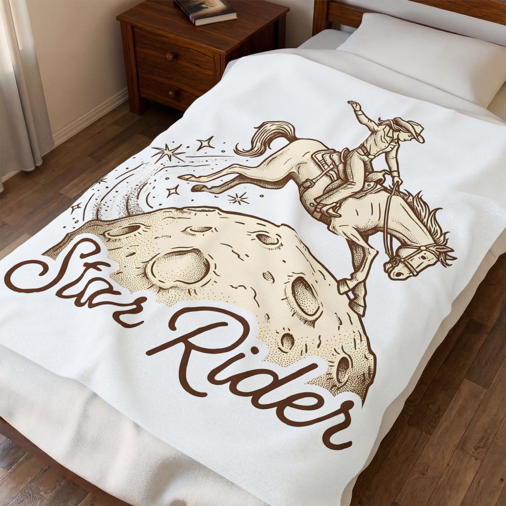 Cowboy Horse Cowgirl Ranch Gift Retro Stallion Cowboy Fan Horseback Sketch Crescent Blanket