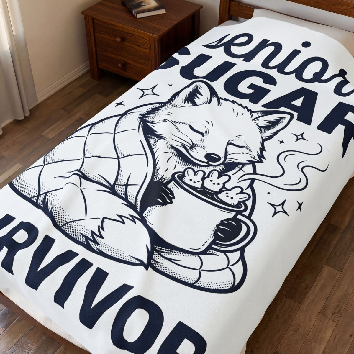 Fox Blanket Blanket Easter Animal Gift Women Hand Drawn Blanket Blanket Blanket Easter Fan Coffee Blanket Blanket Creature Graphic Vintage Marshmallow Bunny