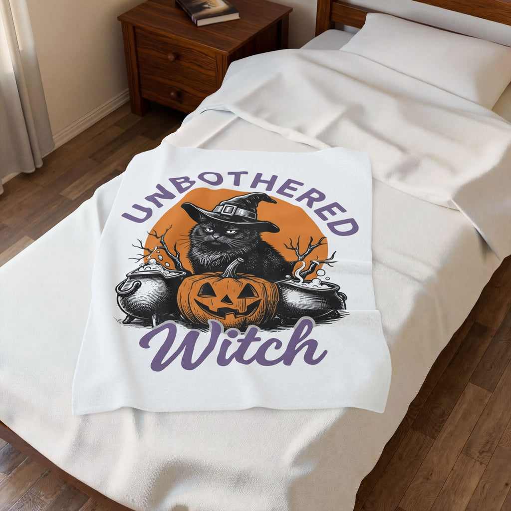 Black Cat Witch Hat Halloween Animal Gift Cartoon Witch Hat Halloween Fan Cat Minimalist Blanket