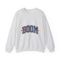 Star Pattern Text Sweatshirt 4th Of July Patriotic Gift Women Bold Sweatshirt Typography Sweatshirt Independence Fan Vintage Sweatshirt American Graphic Retro