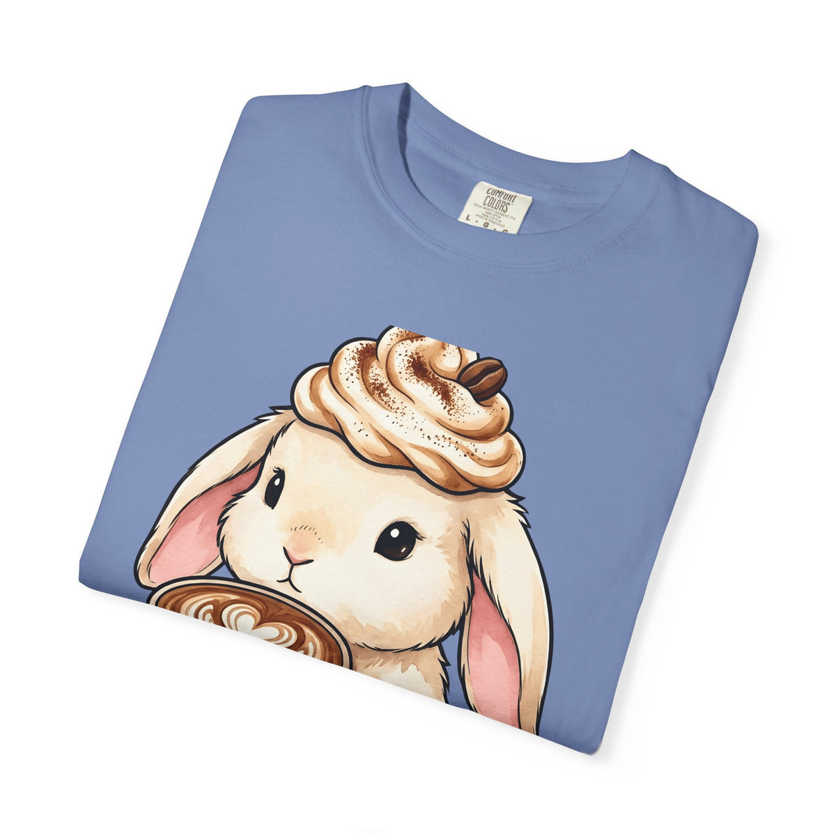 Bunny Espresso T-Shirt Coffee Wildlife Gift Women Adorable T-Shirt Rabbit Coffee T-Shirt Coffee Fan Animal Graphic T-Shirt Painterly Froth T-Shirt