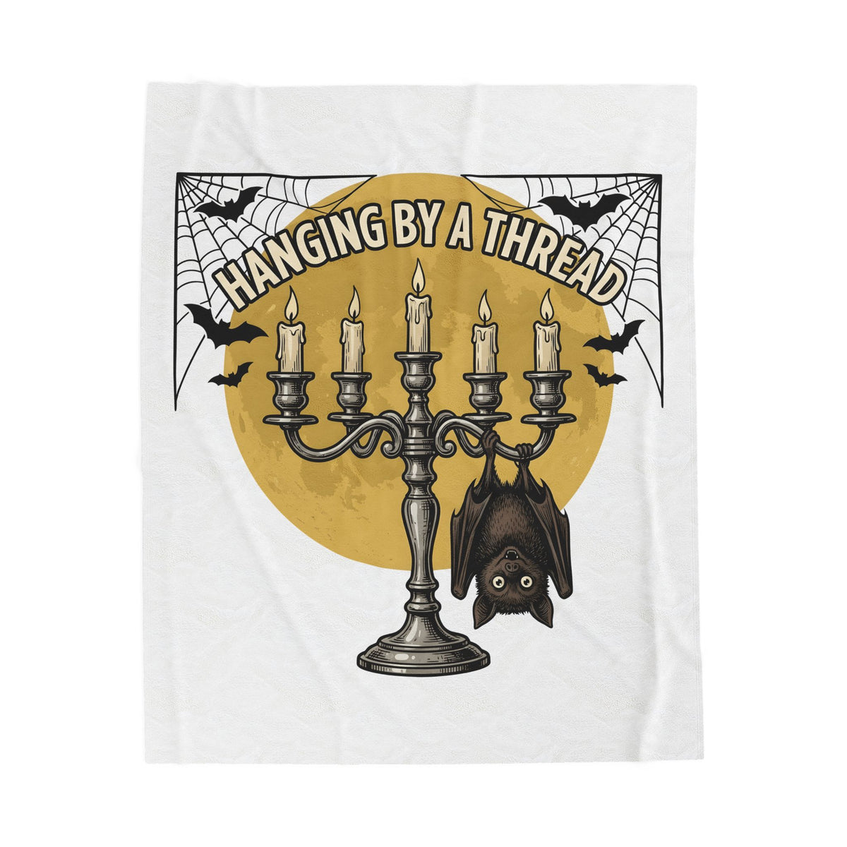 Bat Candelabra Blanket Halloween Goth Gift Women Gothic Blanket Candelabrum Blanket Horror Fan Dark Blanket Emo Graphic Vintage Spiderweb Blanket